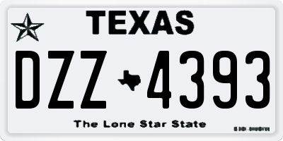 TX license plate DZZ4393