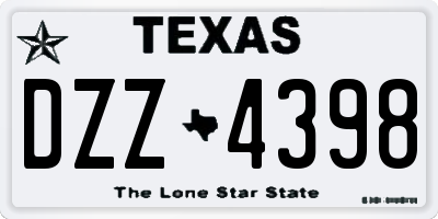 TX license plate DZZ4398