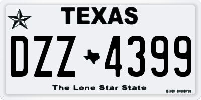 TX license plate DZZ4399