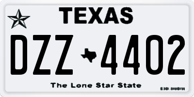 TX license plate DZZ4402