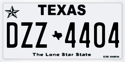 TX license plate DZZ4404