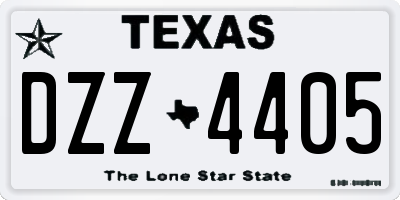 TX license plate DZZ4405