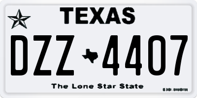 TX license plate DZZ4407