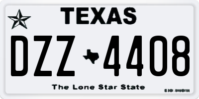 TX license plate DZZ4408