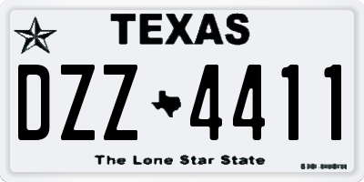 TX license plate DZZ4411