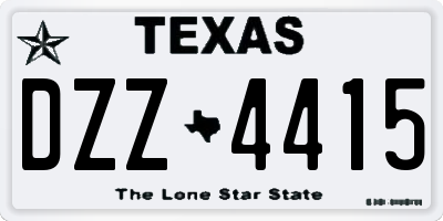 TX license plate DZZ4415