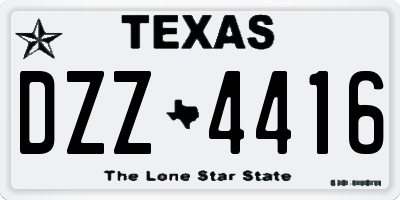 TX license plate DZZ4416