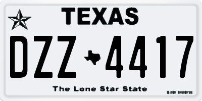 TX license plate DZZ4417