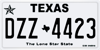 TX license plate DZZ4423