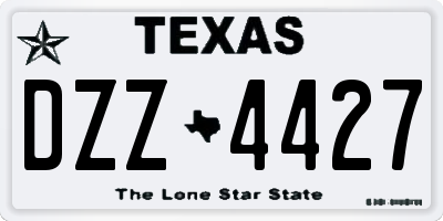 TX license plate DZZ4427