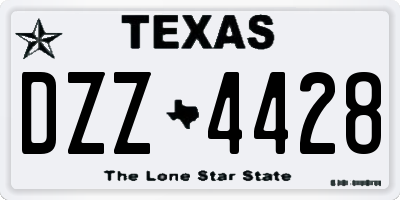 TX license plate DZZ4428