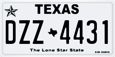 TX license plate DZZ4431