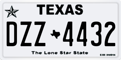 TX license plate DZZ4432