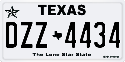 TX license plate DZZ4434
