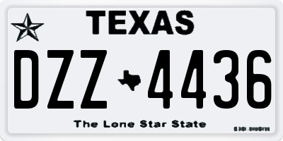 TX license plate DZZ4436