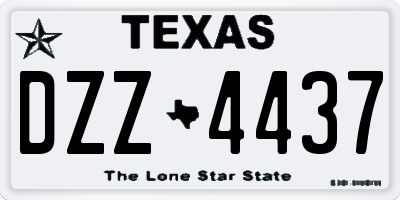 TX license plate DZZ4437