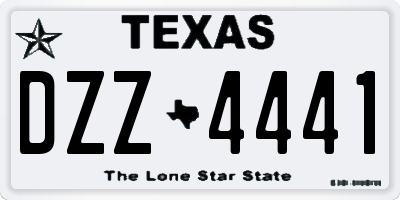 TX license plate DZZ4441