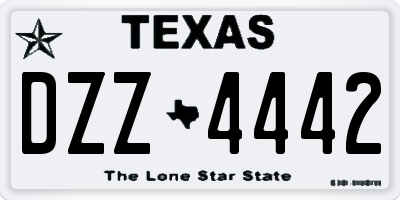 TX license plate DZZ4442