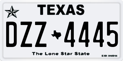 TX license plate DZZ4445