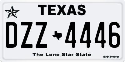 TX license plate DZZ4446