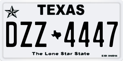 TX license plate DZZ4447