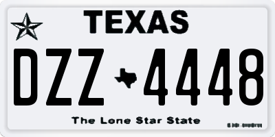 TX license plate DZZ4448