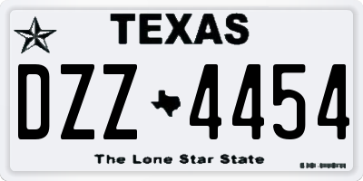 TX license plate DZZ4454