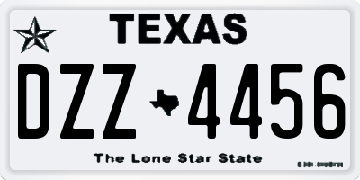 TX license plate DZZ4456