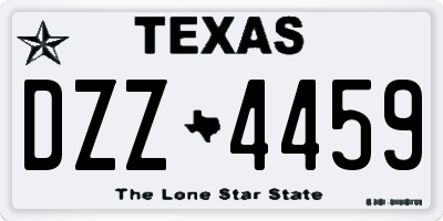 TX license plate DZZ4459