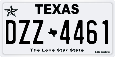 TX license plate DZZ4461