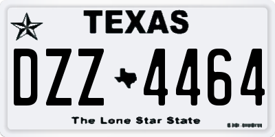 TX license plate DZZ4464