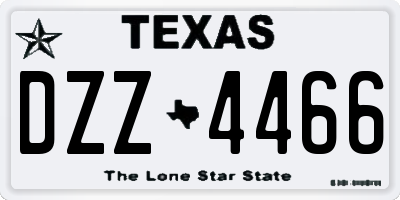 TX license plate DZZ4466