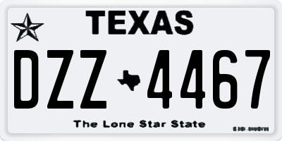 TX license plate DZZ4467