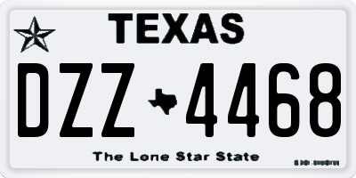 TX license plate DZZ4468