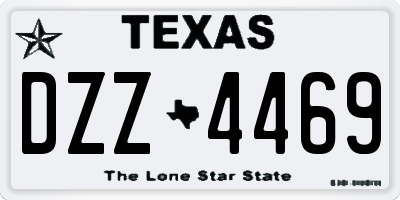 TX license plate DZZ4469