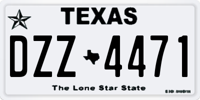 TX license plate DZZ4471