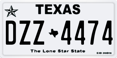 TX license plate DZZ4474