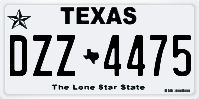 TX license plate DZZ4475