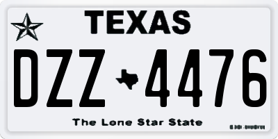 TX license plate DZZ4476