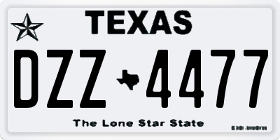 TX license plate DZZ4477