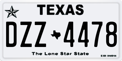 TX license plate DZZ4478