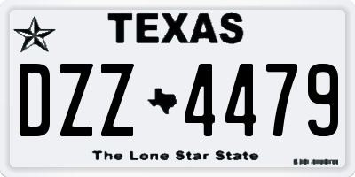 TX license plate DZZ4479