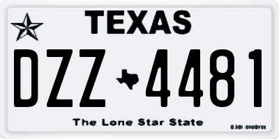 TX license plate DZZ4481
