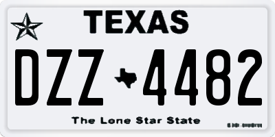 TX license plate DZZ4482