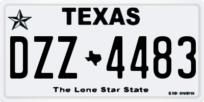 TX license plate DZZ4483