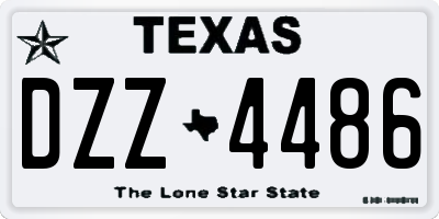 TX license plate DZZ4486