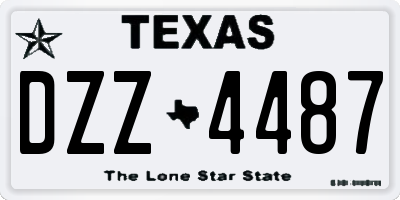 TX license plate DZZ4487