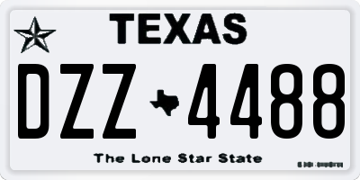 TX license plate DZZ4488