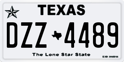 TX license plate DZZ4489