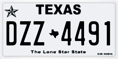 TX license plate DZZ4491